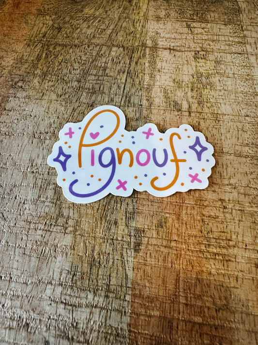 Pignouf, autocollant
