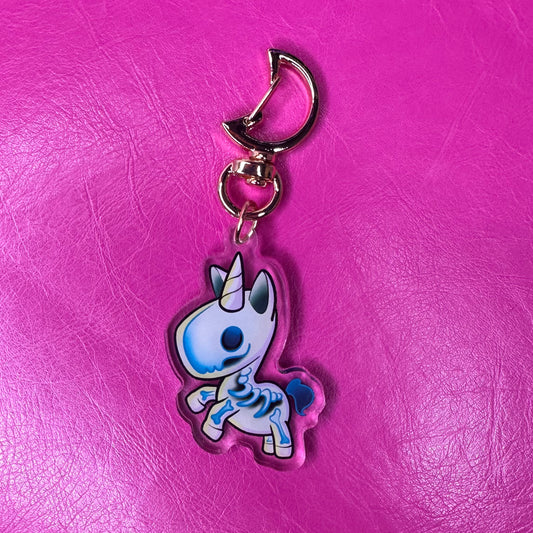Porte-clé licorne squelette