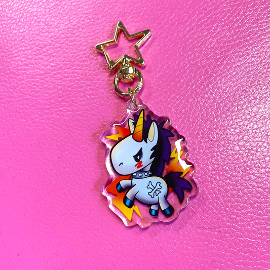 Porte-clé licorne rebelle