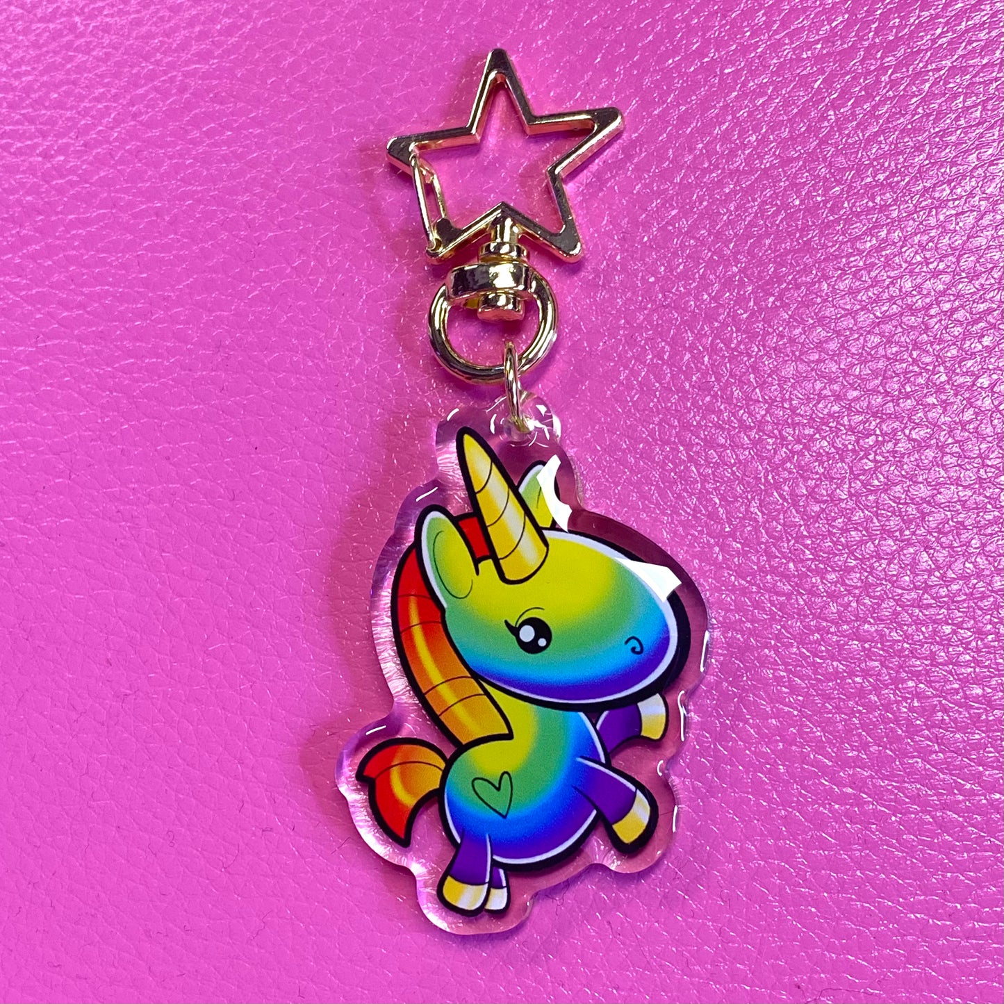 Porte-clé licorne rainbow