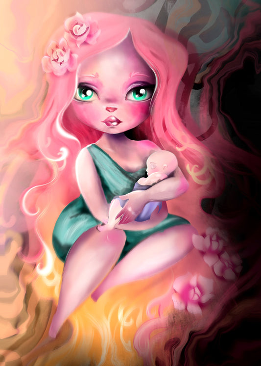 Toile Mother Rose or Blue