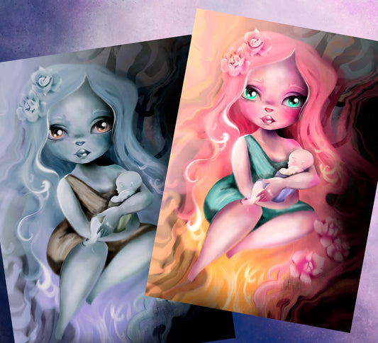 Toile Mother Rose or Blue