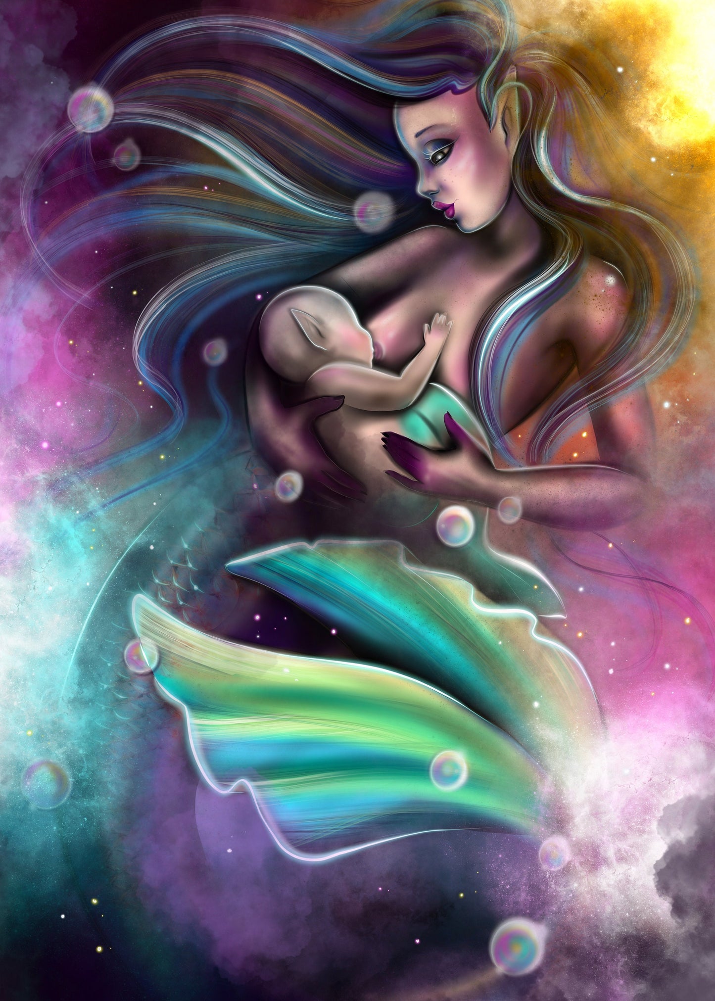 Toile Mermaid mother
