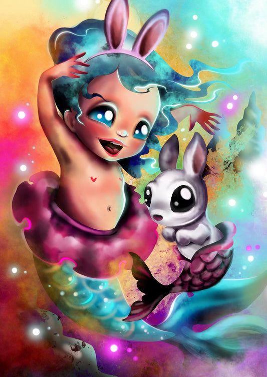 Toile, rabbit mermaid