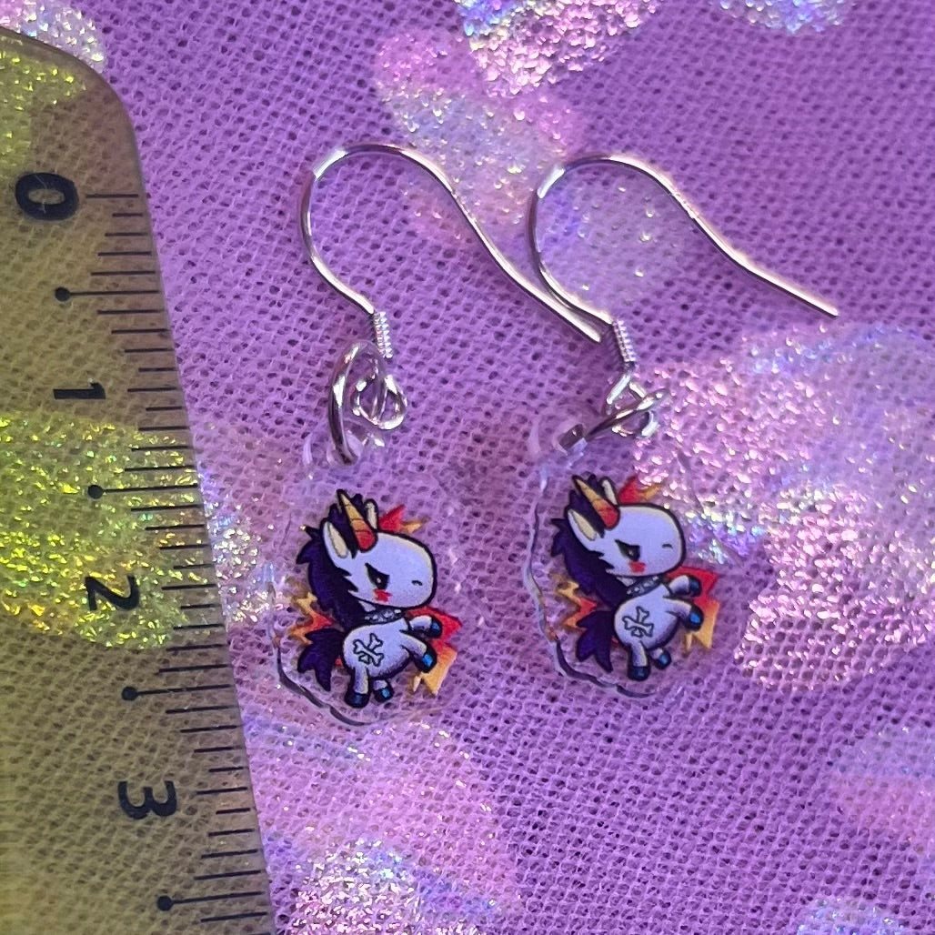 Boucles d’oreilles licorne rebelle